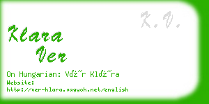 klara ver business card